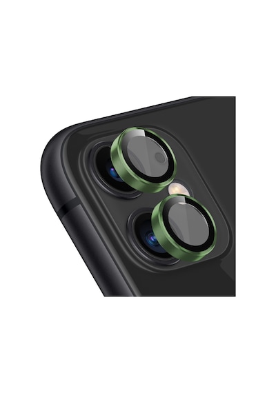 Buff Apple Uyumlu iPhone 11 / 12 / 12 Mini Kamera Metal Lens Koruyucu Koyu Yeşil