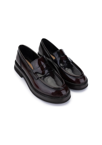 Tamer Tanca Erkek Hakiki Deri Bordo Loafer Ayakkabı 1068 9001 Erk Ayk Sk24-25 Bordo Acma Bordo