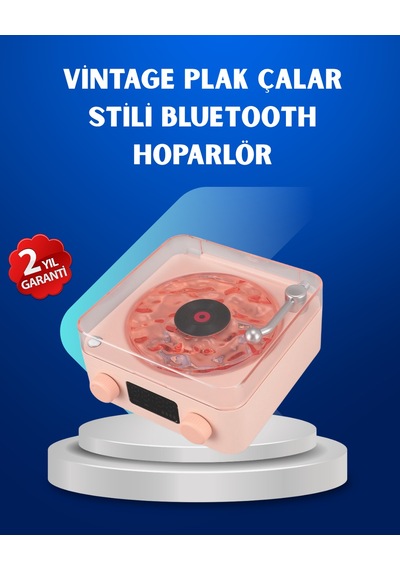 Retro Saatli Bluetooth Hoparlör Gece Lambalı Kristal Ses Kalitesi
