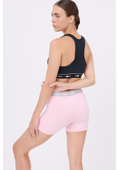 Athleshorts Yüksek Bel Kadın Uzun Boxer Şort-3269 Pembe