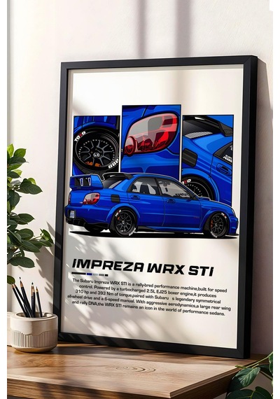 Impreza Wrx Stı Çerçeveli Tablo - Subaru Car Poster