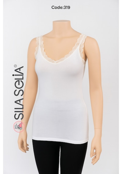 Belpa Sıla Sella Dantelli Atlet Siyah