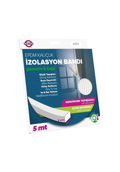 Epdm Kauçuk Pencere Kapı Izolasyon Bandı Beyaz 5Mmx15Mmx5Mt