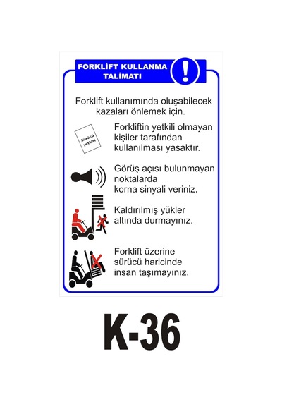 Pvc Dekota Uyarı - Ikaz Levhası Forklift Kullanma Talimatı (258841085)