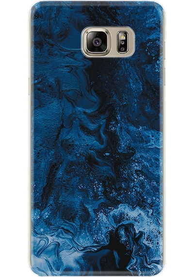 Samsung Uyumlu Galaxy S7 Edge Kılıf Silikon Blue Zigzag 1687
