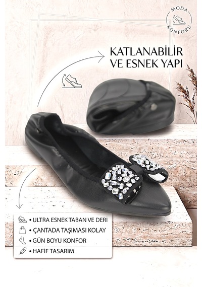Nerisa Kadın Babet Ayakkabı Renk: Siyah Cilt, Numara: 39 Diğer
