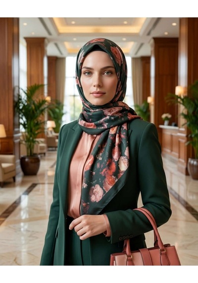 Moda Nuda Desenli Pamuk Soft Şal Siyah Bordo Cesur Serisi - Mira İpek Siyah - Bordo