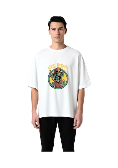 Paybuy Erkek Oversize Karikatür Baskılı Tişört Soğukkanlı Maymun Grafik Beyaz Paybuy Erkek Oversize Karikatür Baskılı Tişört Soğukkanlı Maymun Grafik Beyaz