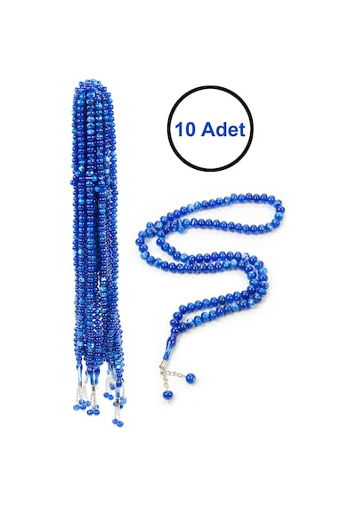 10 Adet 99lu Namaz Tesbihi 10mm Hac Umre Hediyelik - Lacivert Lacivert