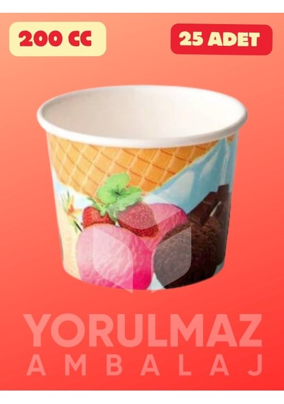 200 Cc Karton Dondurma Kabı 25 Adet Pratik Ve Şık Sunum