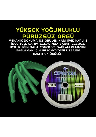 Cyrstal Crystal Hdpe Nano İpek Misina 8 Kat 0.18 Mm 100 Mt