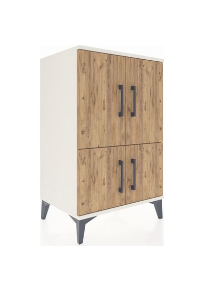 Hyperion Komodin 3 Raflı 4 Kapaklı 60x44x96 Aytaşı-çam Aytaşı