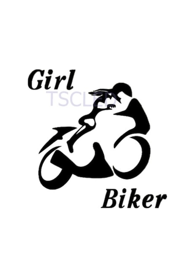 Bayan Motorsiklet Sürücüsü Sticker Yapıştırma