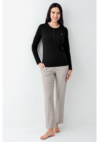 Pierre Cardin Kadın Siyah Pijama Takımı Pc9102-s-v1 Siyah