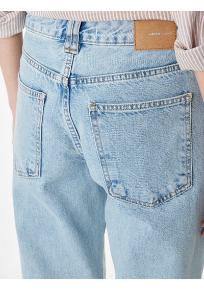Koton Yüksek Bel Uzun Düz Paça Denim Pantolon - Longer Straight Fit Jean Açık İndigo 6sal40119md Açık İndigo Koton Yüksek Bel Uzun Düz Paça Denim Pantolon - Longer Straight Fit Jean Açık İndigo 6sal40119md Açık İndigo