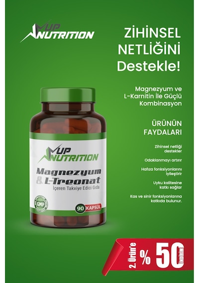 Magnezyum Magnesium L-threonate Vejeteryan 90 Bitkisel Kapsül Magnezyum L-treonat