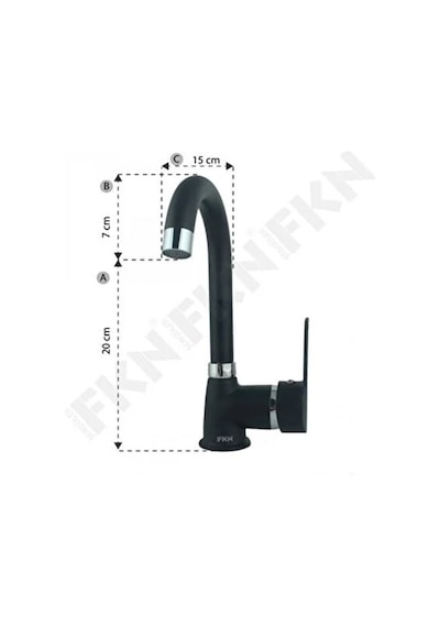 Siyah Kısa Lavabo Bataryası Delta Banyo Sıcak Soğuk Su Girişli Musluk Siyah
