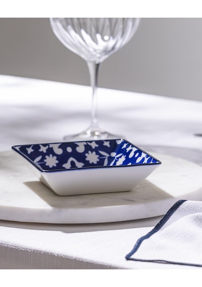 Madame Coco Reve Bleu Verve Kare Tabak - 12 Cm - Mavi/beyaz 8684427225479 Çok Renkli