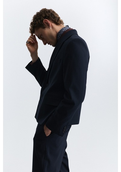 Antioch Crop Fit Çizgili Takım Lacivert