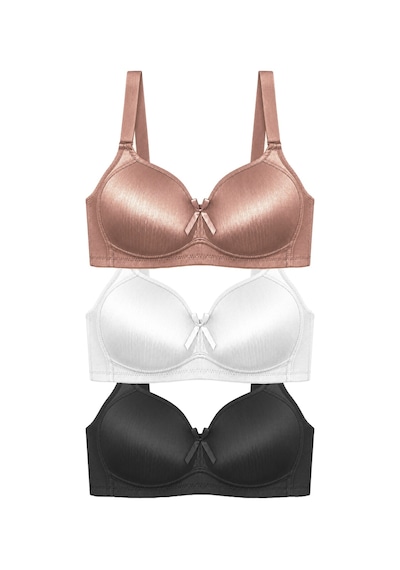 Cottonill Bra - Elvia Büyük Beden Parlak Balensiz Straplez Minimizer Kadın Sütyen 3'lü Paket-3 Çok Renkli Cottonill Bra - Elvia Büyük Beden Parlak Balensiz Straplez Minimizer Kadın Sütyen 3'lü Paket-3 Çok Renkli
