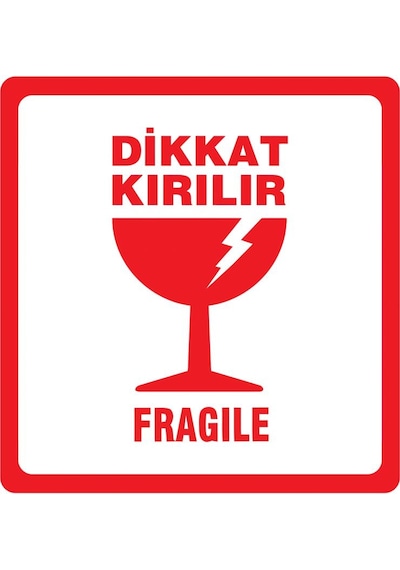 Ekstrafix Dikkat Kırılır Etiketi Sarım Rulo 10 X 10 Cm 250 Adet -