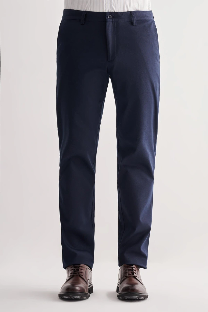 İmza Lacivert Yan Cep Düz Paça Pamuklu Comfort Fit Chino Casual Pantolon 1003255167 Lacivert