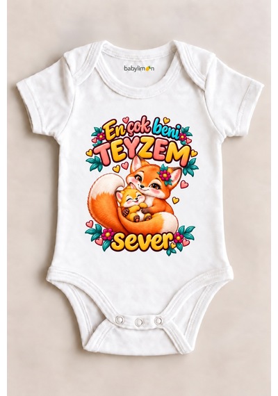 Babylimon En Çok Beni Teyzem Sever Beyaz Kısa Kollu Çıtçıtlı Bebek Zıbını Beyaz - 930083947 Beyaz