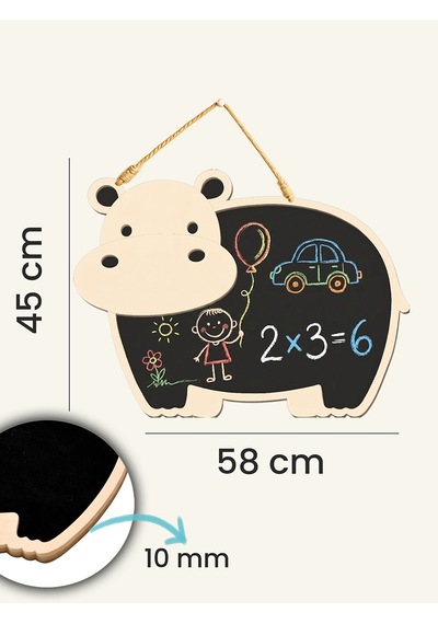 Ncpuzzles Hıpopotam Yazı Tahtası Çok Renkli