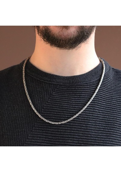 Kral Modeli 3mm Gümüş Zincir Gümüş