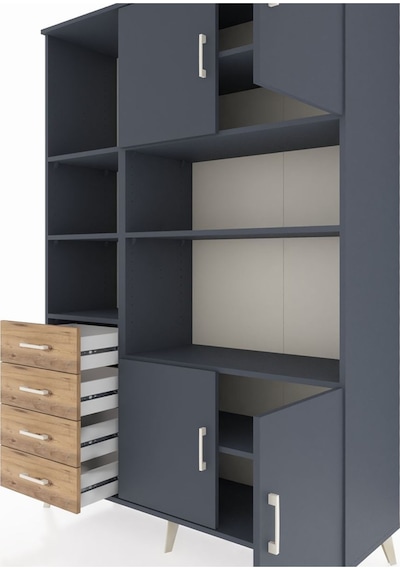 Hyperion Dolap 8 Raflı 4 Çekmeceli 4 Kapaklı 132x44x195 Antrasit-antrasit/çam Antrasıt/atlas Çam - Antrasıt Hyperion Dolap 8 Raflı 4 Çekmeceli 4 Kapaklı 132x44x195 Antrasit-antrasit/çam Antrasıt/atlas Çam - Antrasıt