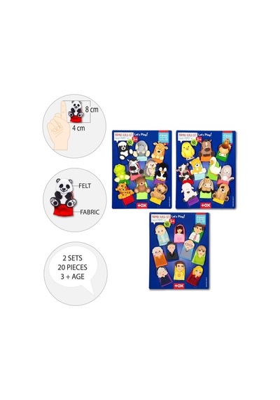 3 Set - 30 Parça Tox Evcil . Vahşi Hayvanlar Ve Aile Parmak Kukla
