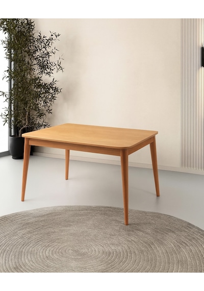 Ortadan Açılır Büyüyen Yemek Masası Natural 90x140 CM
