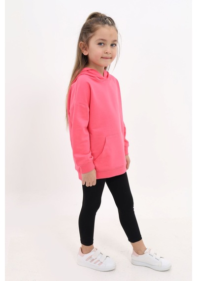 Toontoy Kids Toontoy Kız Çocuk 2'li Takım Baskılı Kapüşonlu Düşük Omuz Cepli Yırtmaçlı Sweatshirt & Basic Düz Tayt Fuşya Toontoy Kids Toontoy Kız Çocuk 2'li Takım Baskılı Kapüşonlu Düşük Omuz Cepli Yırtmaçlı Sweatshirt & Basic Düz Tayt Fuşya