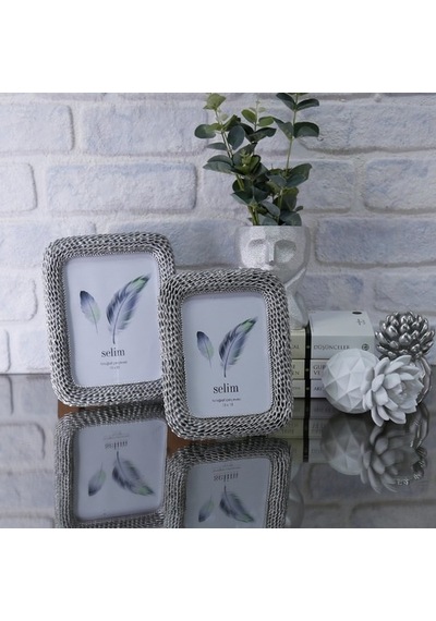 13X18 Chain Çerçeve Gümüş