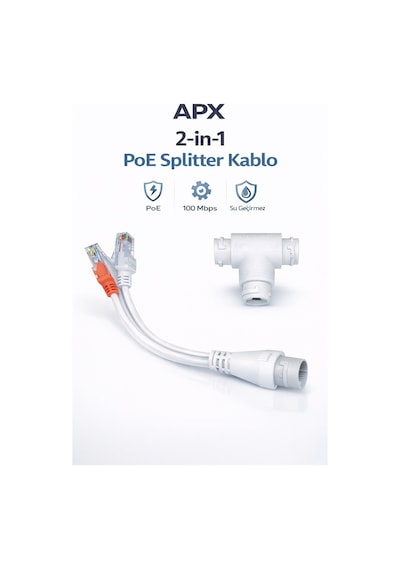 Apronx Apx-pt14 2 İn 1 Poe Splitter Kablo Poe Ayırıcı