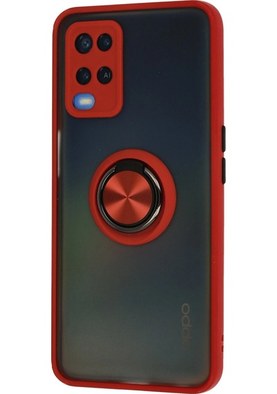 Newface Oppo A54 4g Kılıf Montreal Yüzüklü Silikon Kapak Glblseme - 76 - Kırmızı