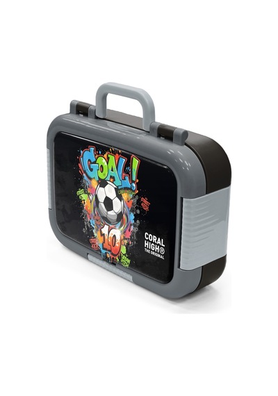 Coral High Kids Siyah Goal Desenli Paslanmaz Çelik Beslenme Kabı 39153 Siyah - Gri