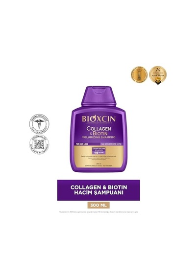 Bioxcin Collagen & Biotin Ekstra Hacim & Dolgunlaştırıcı Şampuan 300 Ml - Ince Telli Ve Hassas Saçlar 2li Paket