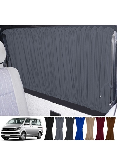 Pandami Volkswagen Transporter Caravelle T5/t6/t7 Kısa Şase 2003-2022 Uyumlu Gri Raylı Oto Perde Takımı