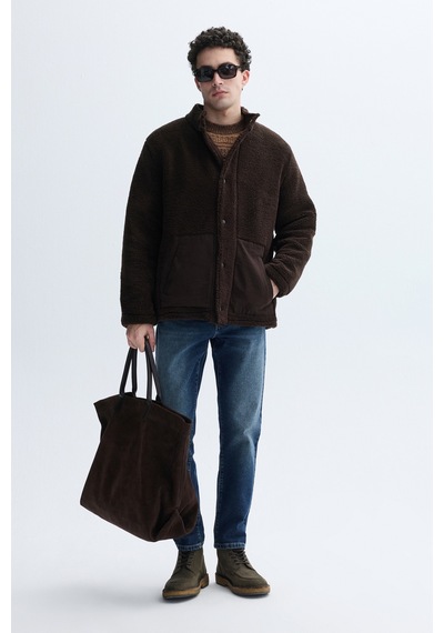 Mudo Erkek Erkek Kahverengi Comfort Fit Pelüş Ceket 1265191