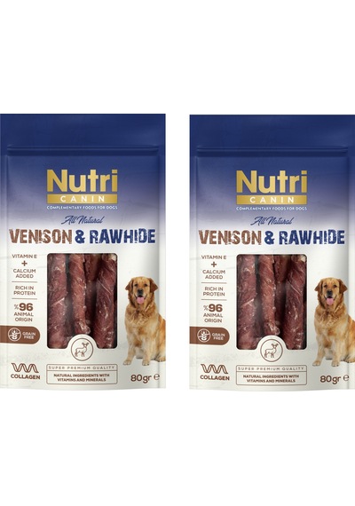 Nutri Canin Rawhide Geyik Eti Sargılı Kemik Köpek Ödülü 80 G X 2 Adet