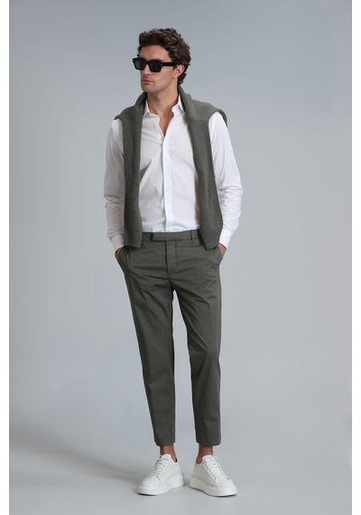 Lufian Plus Smart Erkek Chino Pantolon Slim Fit Yeşil Yeşil 111190312100600 Yeşil