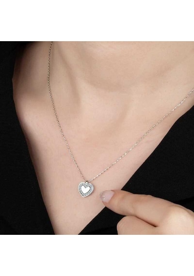 Swarovski Taşlı Gümüş Kalp Kadın Kolye (522002837)