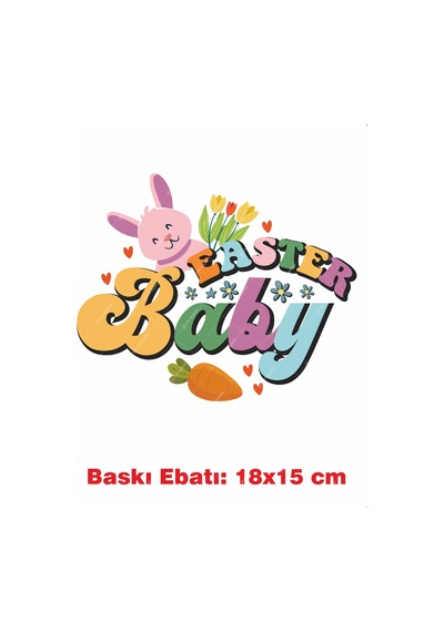 Paskalya Hayvan Temalı Ütü İle Yapışan Tekstil Kumaş Tişört Dtf Baskı 3411