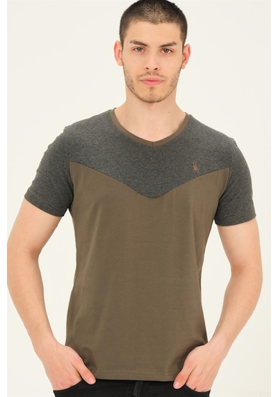 T8591 Dewberry Mens T-shırt-haki Haki