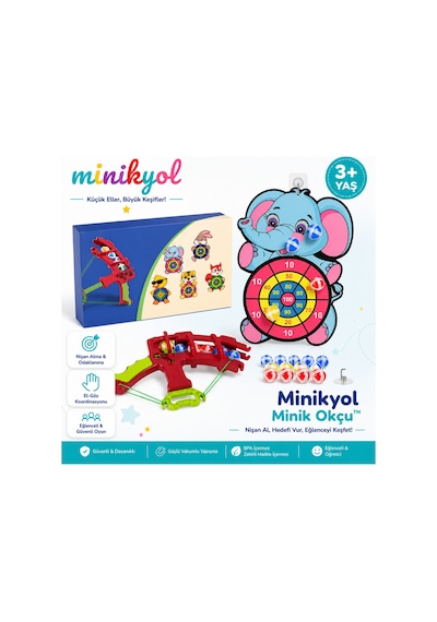 Minik Okçu Top Atan Yay Ve Hedef Seti Yapışkan Toplu Puanlı Çocuk Oyuncağı