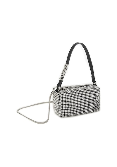 Nas Bag Kadın Çapraz Çanta Black White Diamond Siyahtaşlı Gümüş
