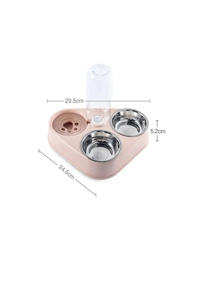 Techtic 3in1 Kedi Köpek Mama Su Kabı Paslanmaz Çelik Mama Kabı