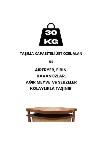 Ahşap Sebzelik Geleneksel Tasarım Yuvarlak Akça Desenli 3 X 5 Kg Kapasiteli Hazır Gönderim Diğer