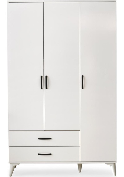 Kumsal 3 Kapılı 2 Çekmeceli Gardrop Elbise Dolabı 120x48x195cm 001